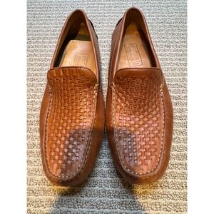 Mercanti Fiorentini Relax Mens Woven Leather Driving Loafers Tan 33-12032 10.5 M